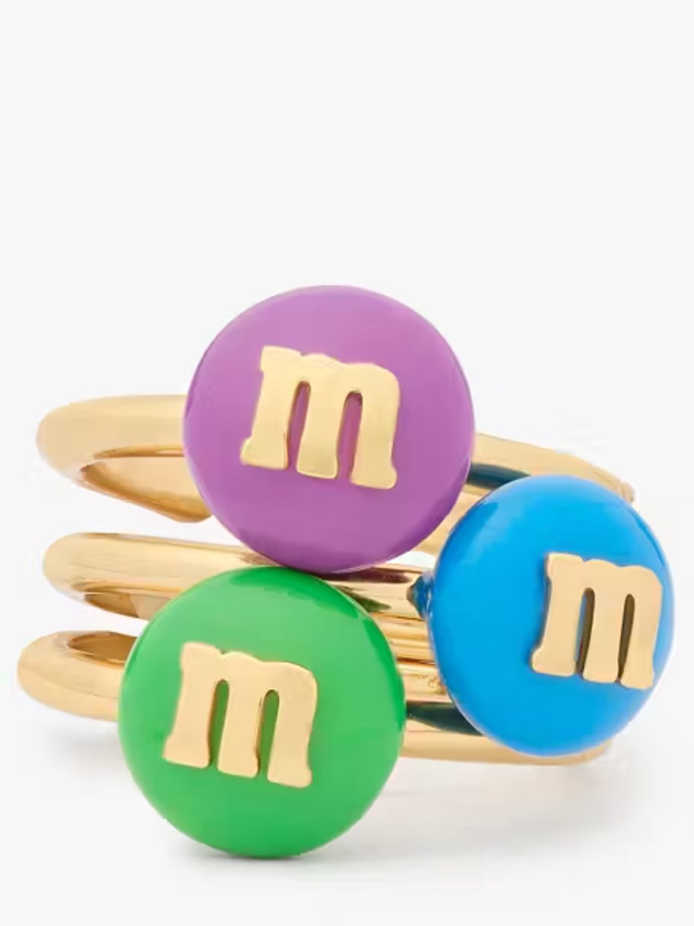 New three Kate Spade New York x M&M's Gold Stacking Rings  Set